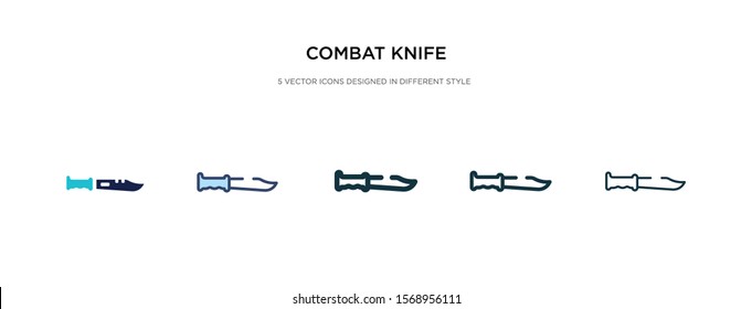combat knife icon in different style vector illustration. two colored and black combat knife vector icons designed in filled, outline, line and stroke style can be used for web, mobile, ui
