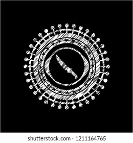 combat knife icon drawn with chalkboard texture