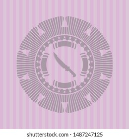 combat knife icon inside badge with pink background