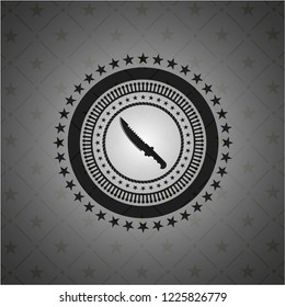 combat knife icon inside black emblem. Vintage.