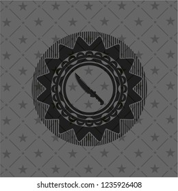 combat knife icon inside black badge