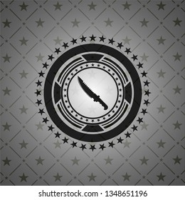 combat knife icon inside black emblem. Vintage.