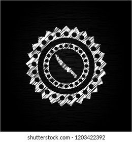 combat knife icon inside chalk emblem