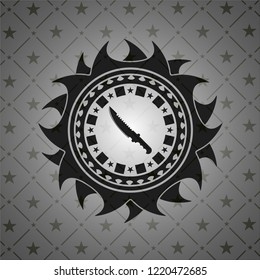 combat knife icon inside dark emblem. Retro