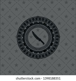 combat knife icon inside dark badge or emblem