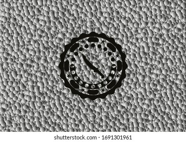 combat knife icon inside dark badge with bubbles background. Vector Illustration. Detailed.