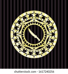 combat knife icon inside gold emblem