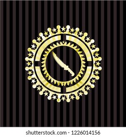 combat knife icon inside golden emblem