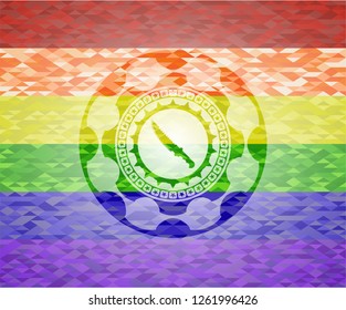 combat knife icon inside lgbt colors emblem 