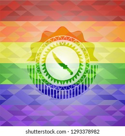 combat knife icon inside lgbt colors emblem 