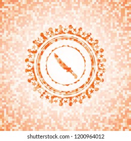 combat knife icon inside orange mosaic emblem