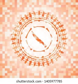 combat knife icon inside orange mosaic emblem