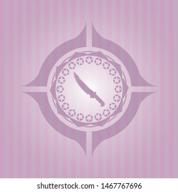 combat knife icon inside pink icon or emblem