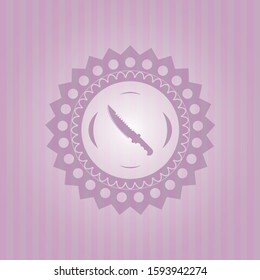 combat knife icon inside pink icon or emblem