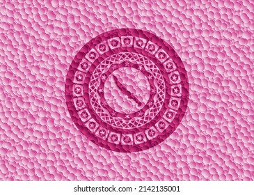 combat knife icon inside pink emblem with bubbles background. Vintage. Vector Illustration. Detailed. 