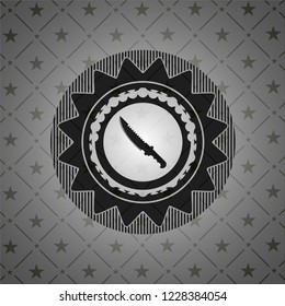 combat knife icon inside realistic black emblem