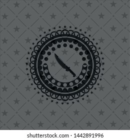 combat knife icon inside realistic black emblem