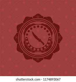 combat knife icon inside red emblem. Vintage.