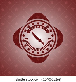 combat knife icon inside red emblem