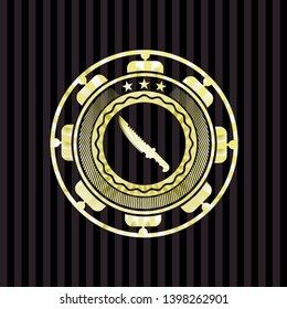 combat knife icon inside shiny badge