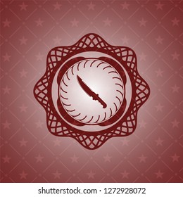 combat knife icon inside vintage red emblem