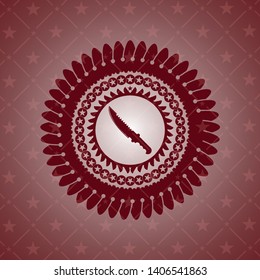 combat knife icon inside vintage red emblem