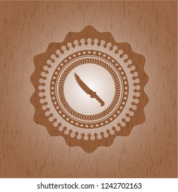 combat knife icon inside wood emblem. Retro