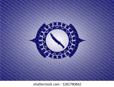 combat knife icon with jean texture