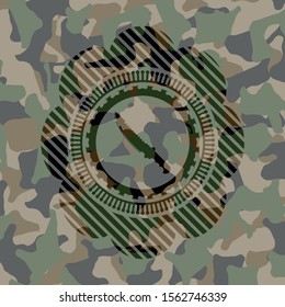 combat knife icon on camo texture