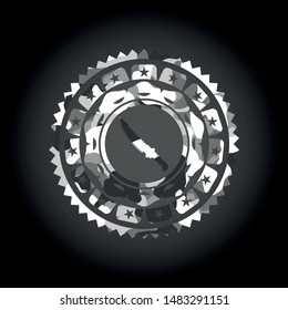 combat knife icon on grey camo pattern