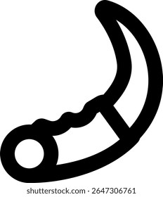 Icono de cuchillo de combate delineado diseño de estilo