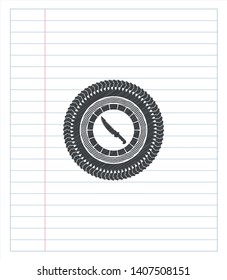 combat knife icon pencil emblem. Vector Illustration. Detailed.
