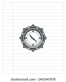 combat knife icon penciled. Vector Illustration. Detailed.