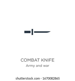 Kampfmesser-Ikone-Vektorillustration. Trendy flache Kampfmesser Ikone aus der Armee und Kriegskollektion einzeln auf weißem Hintergrund. Vektorillustration-Illustration kann für Web- und Mobile-Grafikdesign, Logo, eps10 verwendet werden