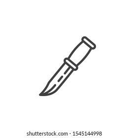 Combat Knife line icon. linear style sign for mobile concept and web design. Knife outline vector icon. Symbol, logo illustration. Vector graphics