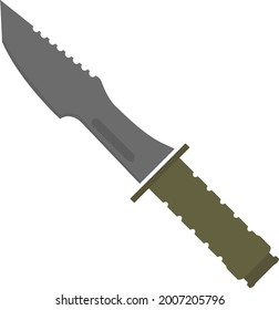 Combat knife on a white background