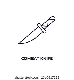 combat knife outline icon. Linear vector from army and military concept. Thin line combat knife icon isolated on white background