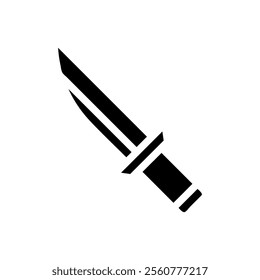 Combat knife silhouette. Concept of weapon, danger, and crime.