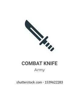 Combat knife vector icon on white background. Flat vector combat knife icon symbol sign from modern army collection for mobile concept and web apps design.