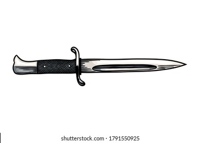 Combat Knife Vector illustration - Hand drawn