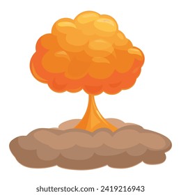 Combatir el vector de dibujos animados de los iconos de la explosión nuclear. Bomba de batalla. Combate naval