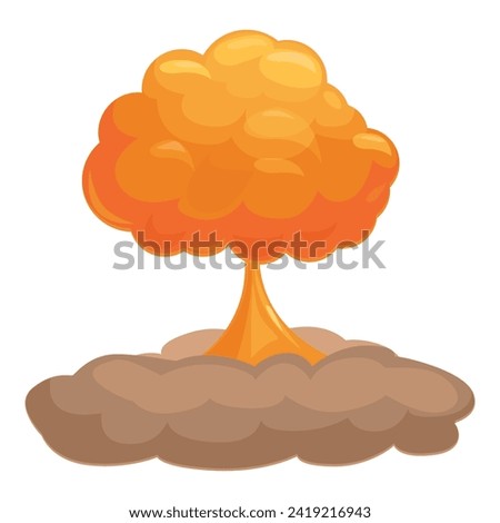 Combat nuclear explosion icon cartoon vector. Battle bomb. Naval combat