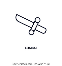 icono de esquema de combate. Ícono de línea delgada del ejército y la colección de guerra. Vector editable aislado sobre fondo blanco