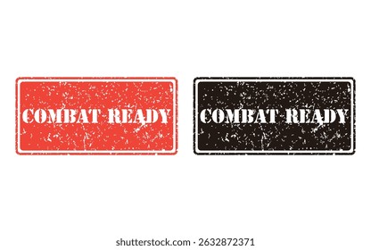 combat ready grunge stamp design, vector, isolated on transparent background