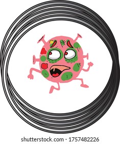 combat scary virus. vector illustration. eps10
