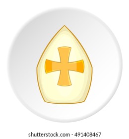 Combat shield icon in cartoon style on white circle background. War symbol vector illustration