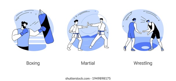 Combat sport abstract concept vector illustrations.