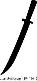 Combat sword silhouette vector graphics design. Icons, signs and symbols.