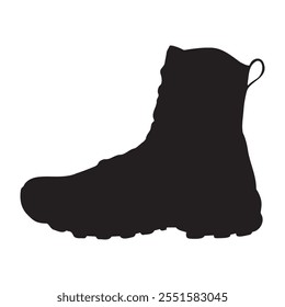 Combat Tactical Boot Silhouette Vector Illustration