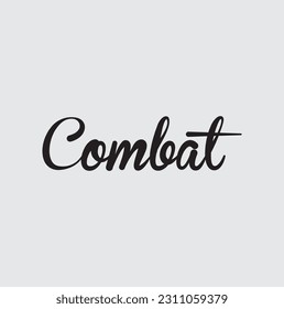 combat text on grey background.